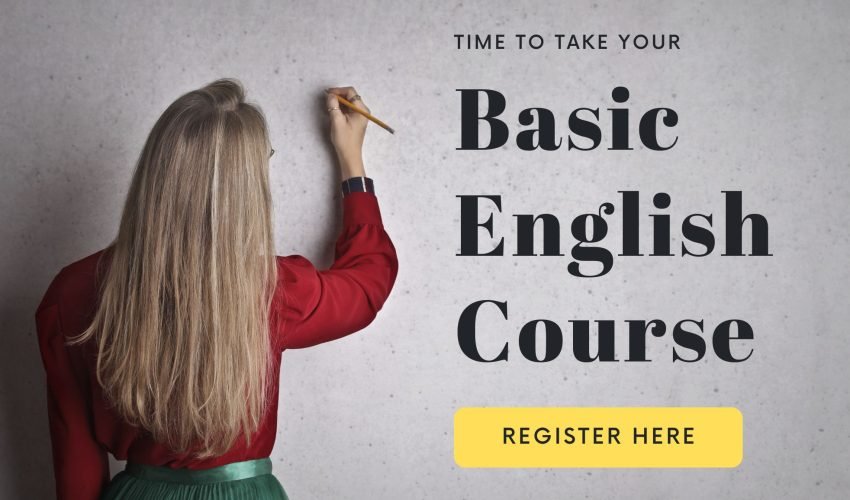 Minimalist and Modern Basic English Course Poster Minimalist and Modern Basic English Course Poster